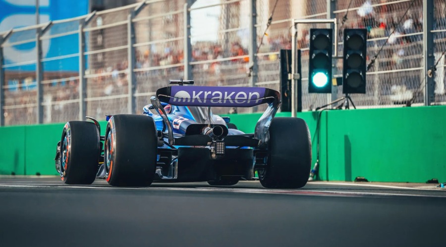 Kraken branding will adorn the FW45 halo and rear wing for the remainder of the 2023 season